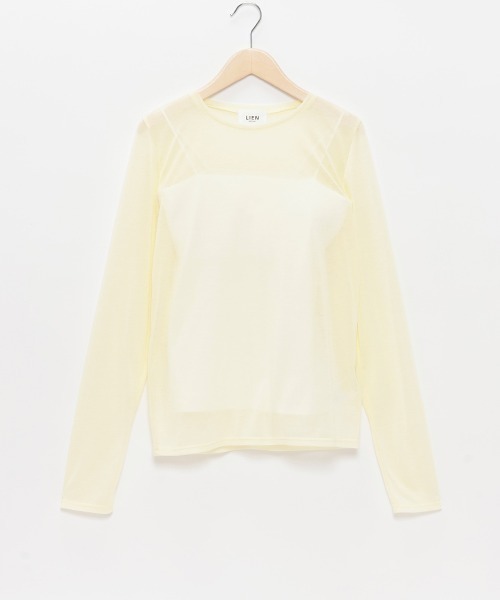 petit main LIEN(プティマインリアン)の「【LADIES】シアーTシャツ・ブラトップつき(Tシャツ/カットソー・レディース・アイボリー/ライトベージュ/ブラック・FREE)」の19枚目の写真
