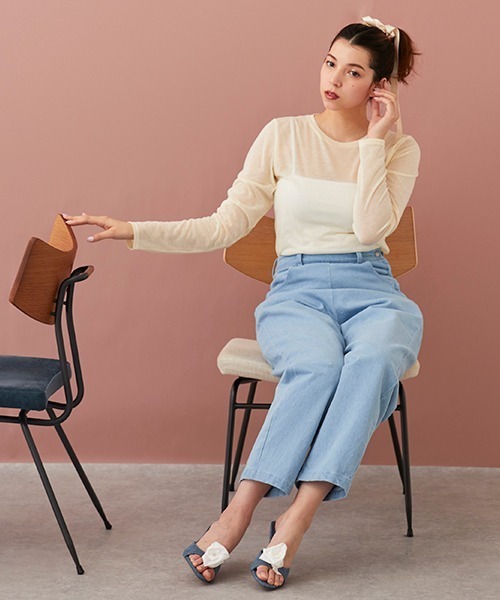 petit main LIEN(プティマインリアン)の「【LADIES】シアーTシャツ・ブラトップつき(Tシャツ/カットソー・レディース・アイボリー/ライトベージュ/ブラック・FREE)」の22枚目の写真