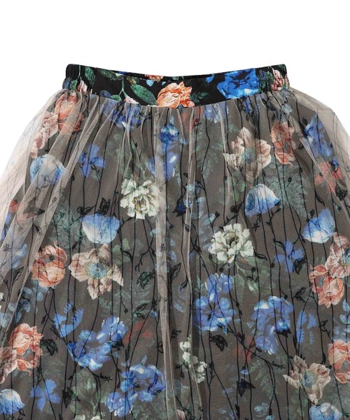 ScoLar（スカラー）の「141655：花柄×チュール重ねパンツ（その他