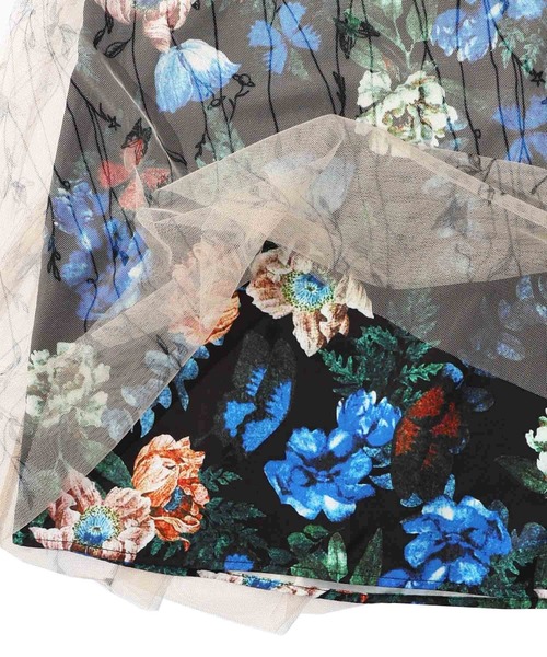 ScoLar（スカラー）の「141655：花柄×チュール重ねパンツ（その他