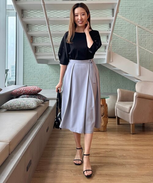 couture brooch(クチュールブローチ)の「◆新色追加【接触冷感/UV/洗える】マーガレットエンブロドルマンカットソー(Tシャツ/カットソー・レディース・ブルー系7/ブラック/サンドベージュ/ブラック系2/オフホワイト/ライトグリーン/ホワイト系9/ホワイト系5/ピンク系その他・34/42/38)」の18枚目の写真