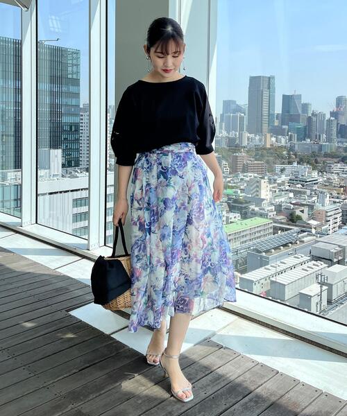 couture brooch(クチュールブローチ)の「◆新色追加【接触冷感/UV/洗える】マーガレットエンブロドルマンカットソー(Tシャツ/カットソー・レディース・ブルー系7/ブラック/サンドベージュ/ブラック系2/オフホワイト/ライトグリーン/ホワイト系9/ホワイト系5/ピンク系その他・34/42/38)」の21枚目の写真