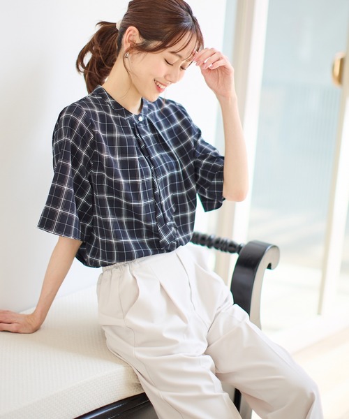 Honeys(ハニーズ)の「5分袖ボウタイブラウス(シャツ/ブラウス・レディース・ネイビー/ホワイト/ネイビー系/ホワイト系その他/ラベンダー/ベージュ系その他/ブラウン/ピンク系その他・LL/3L/S/M/L)」の20枚目の写真