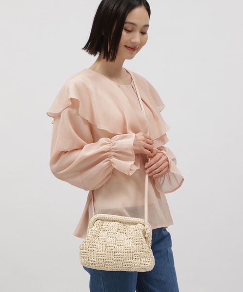 LAKOLE(ラコレ)の「ペーパー2WAYがま口ショルダーバッグ / 996445(ショルダーバッグ・レディース・ブラック/アイボリー・FREE)」の11枚目の写真