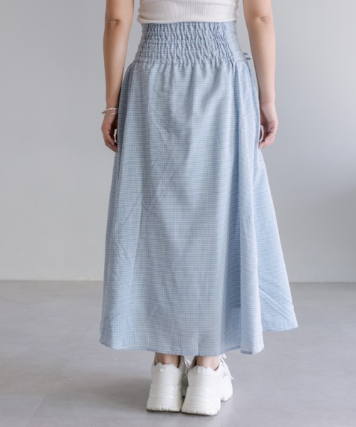 OLIVE des OLIVE(オリーブデオリーブ)の「ドロストリボンロングフレアスカート(スカート・レディース・ブラック/サックスブルー/ブラック系/オフホワイト・FREE)」の6枚目の写真