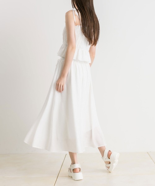 OLIVE des OLIVE(オリーブデオリーブ)の「ドロストリボンロングフレアスカート(スカート・レディース・ブラック/サックスブルー/ブラック系/オフホワイト・FREE)」の16枚目の写真