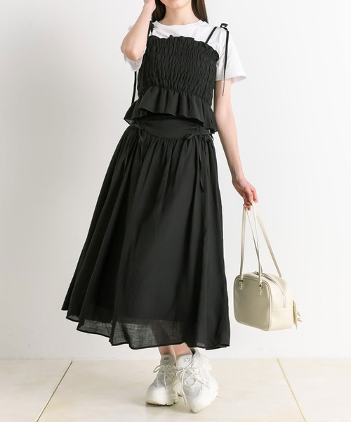 OLIVE des OLIVE(オリーブデオリーブ)の「ドロストリボンロングフレアスカート(スカート・レディース・ブラック/サックスブルー/ブラック系/オフホワイト・FREE)」の19枚目の写真