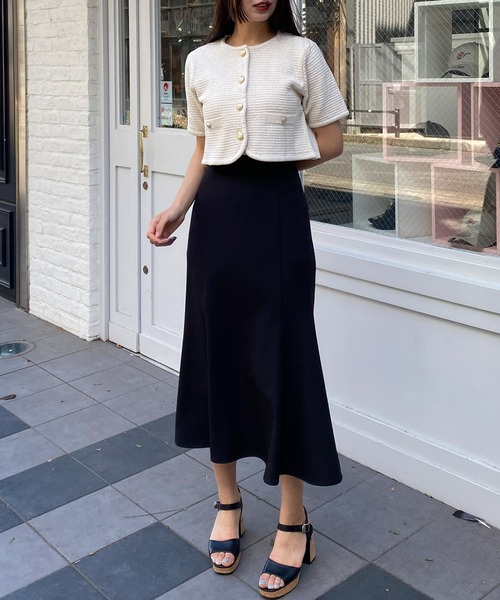 ツイード半袖ニットカーディガン（カーディガン/ボレロ）｜INGNI