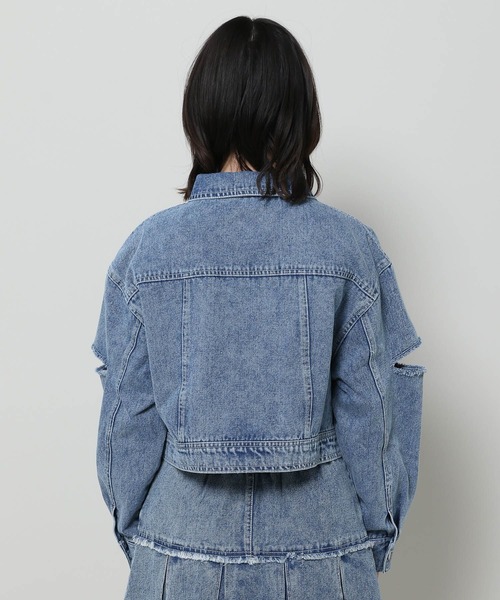 3.3 Field Trip （3.3フィールドトリップ）の「3.3 Field Trip／スリットデニムジャケット　2995302（デニムジャケット・レディース・ブルー/ブラック・FREE）」の5枚目の写真