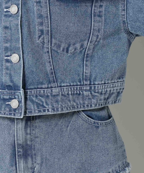 3.3 Field Trip （3.3フィールドトリップ）の「3.3 Field Trip／スリットデニムジャケット　2995302（デニムジャケット・レディース・ブルー/ブラック・FREE）」の8枚目の写真