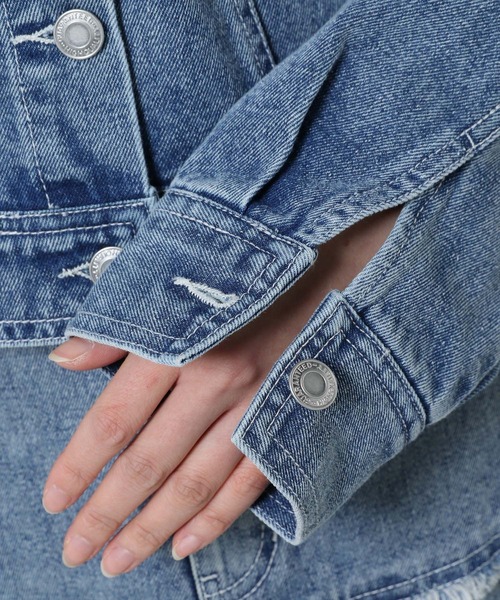 3.3 Field Trip （3.3フィールドトリップ）の「3.3 Field Trip／スリットデニムジャケット　2995302（デニムジャケット・レディース・ブルー/ブラック・FREE）」の10枚目の写真