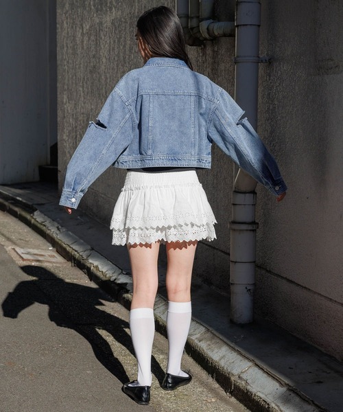 3.3 Field Trip （3.3フィールドトリップ）の「3.3 Field Trip／スリットデニムジャケット　2995302（デニムジャケット・レディース・ブルー/ブラック・FREE）」の18枚目の写真