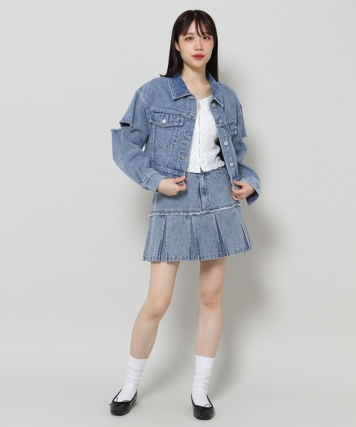 3.3 Field Trip （3.3フィールドトリップ）の「3.3 Field Trip／スリットデニムジャケット　2995302（デニムジャケット・レディース・ブルー/ブラック・FREE）」の22枚目の写真