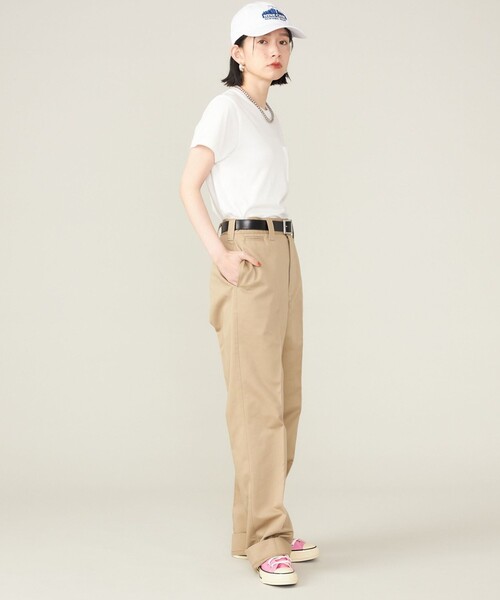 SHIPS(シップス)の「SHIPS NINE CASE:ポケット TEE ◇(Tシャツ/カットソー・レディース・オリーブ/ホワイト/ピンク・ONE SIZE)」の6枚目の写真