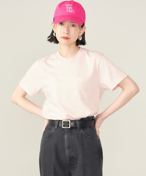 SHIPS(シップス)の「SHIPS NINE CASE:ポケット TEE ◇(Tシャツ/カットソー・レディース・オリーブ/ホワイト/ピンク・ONE SIZE)」の7枚目の写真