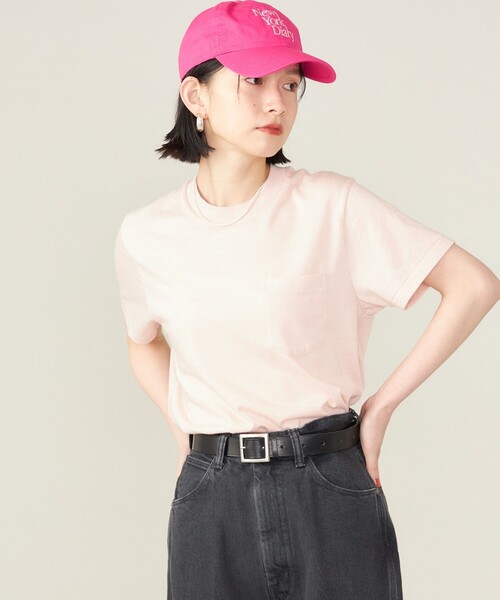 SHIPS(シップス)の「SHIPS NINE CASE:ポケット TEE ◇(Tシャツ/カットソー・レディース・オリーブ/ホワイト/ピンク・ONE SIZE)」の8枚目の写真