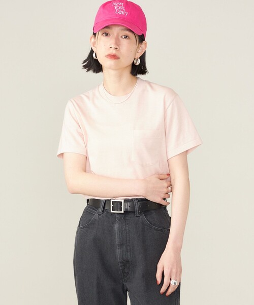 SHIPS(シップス)の「SHIPS NINE CASE:ポケット TEE ◇(Tシャツ/カットソー・レディース・オリーブ/ホワイト/ピンク・ONE SIZE)」の9枚目の写真
