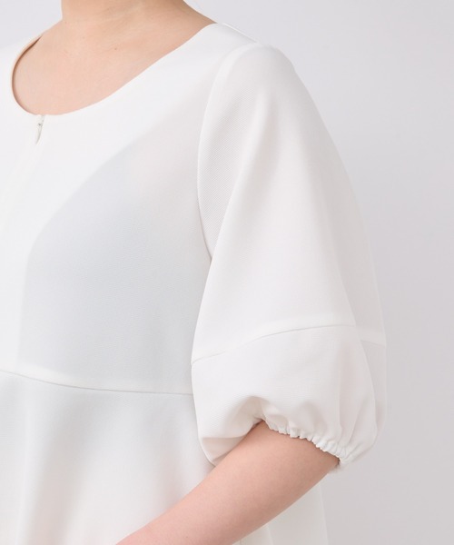 un dix cors（アンディコール）の「ファスナーペプラムチュニック（シャツ/ブラウス・レディース・オフホワイト/ブラック/グリーン系その他・FREE）」の17枚目の写真