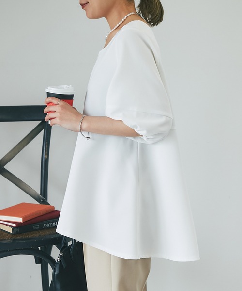 un dix cors（アンディコール）の「ファスナーペプラムチュニック（シャツ/ブラウス・レディース・オフホワイト/ブラック/グリーン系その他・FREE）」の10枚目の写真