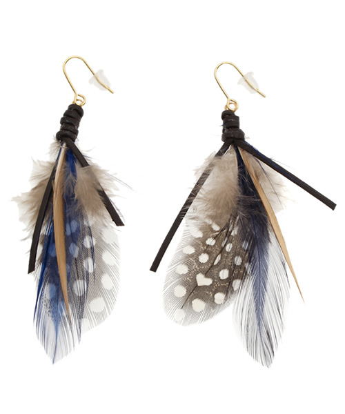 BEAMS BOY（ビームスボーイ）の「BEAMS BOY / フェザーピアス（ピアス（両耳用）・レディース・レッド/ブルー・ONE SIZE）」の2枚目の写真