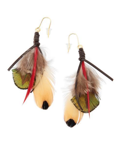 BEAMS BOY（ビームスボーイ）の「BEAMS BOY / フェザーピアス（ピアス（両耳用）・レディース・レッド/ブルー・ONE SIZE）」の5枚目の写真