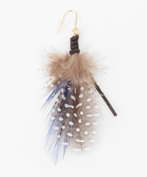 BEAMS BOY（ビームスボーイ）の「BEAMS BOY / フェザーピアス（ピアス（両耳用）・レディース・レッド/ブルー・ONE SIZE）」の3枚目の写真