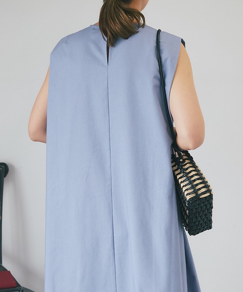 un dix cors（アンディコール）の「麻混肩タックストレートワンピース（ワンピース・レディース・ネイビー/パープル・FREE）」の17枚目の写真