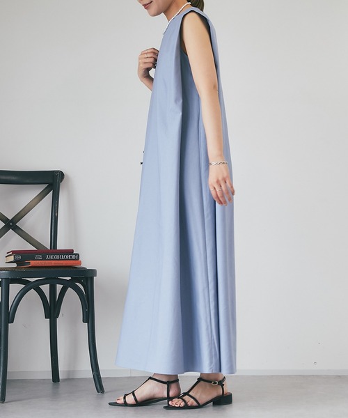 un dix cors（アンディコール）の「麻混肩タックストレートワンピース（ワンピース・レディース・ネイビー/パープル・FREE）」の12枚目の写真