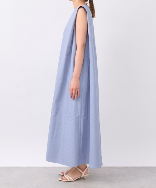 un dix cors（アンディコール）の「麻混肩タックストレートワンピース（ワンピース・レディース・ネイビー/パープル・FREE）」の19枚目の写真