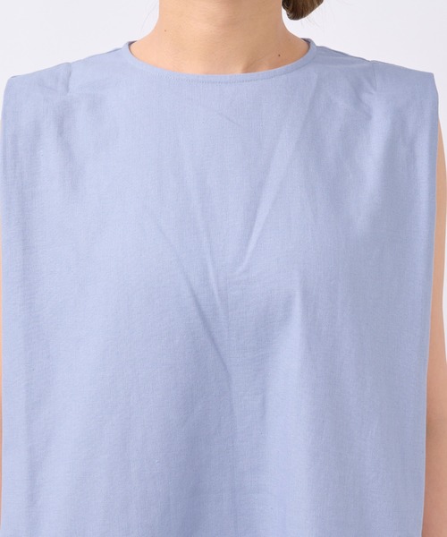 un dix cors（アンディコール）の「麻混肩タックストレートワンピース（ワンピース・レディース・ネイビー/パープル・FREE）」の22枚目の写真