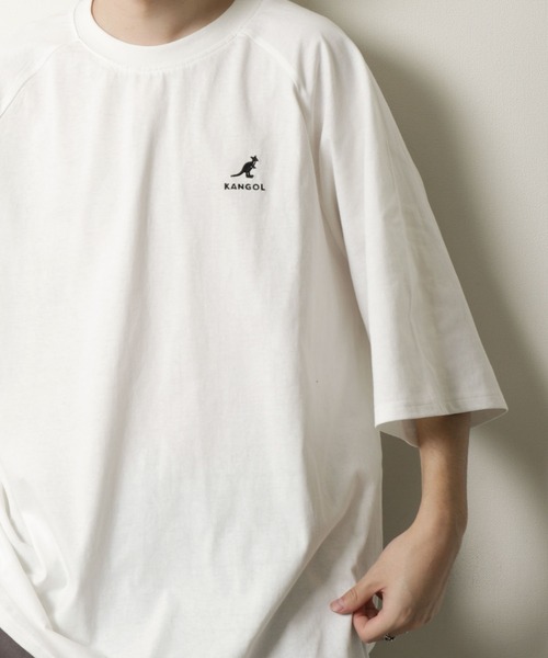 KANGOL(カンゴール)の「【KANGOL】 ピグメント ワンポイント ロゴ 刺繍 ビッグシルエット ラグラン ハーフスリーブ Tシャツ(Tシャツ/カットソー・メンズ・ネイビー/ネイビー系/ホワイト×ブラック/ブラック/ホワイト・MEDIUM/LARGE)」の6枚目の写真
