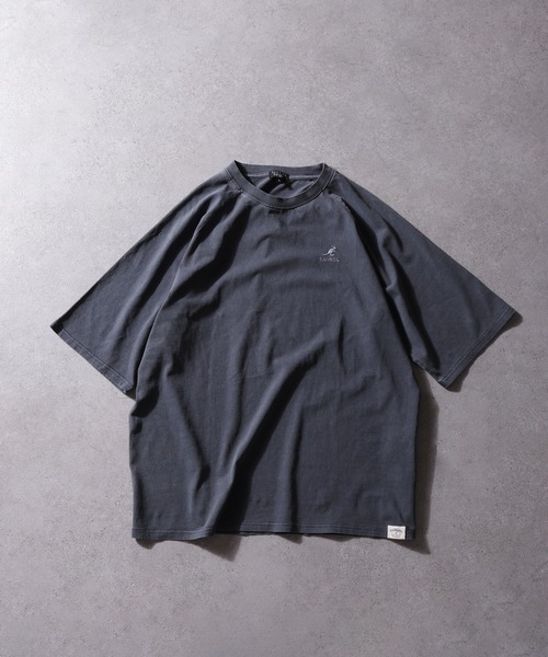 KANGOL(カンゴール)の「【KANGOL】 ピグメント ワンポイント ロゴ 刺繍 ビッグシルエット ラグラン ハーフスリーブ Tシャツ(Tシャツ/カットソー・メンズ・ネイビー/ネイビー系/ホワイト×ブラック/ブラック/ホワイト・MEDIUM/LARGE)」の13枚目の写真