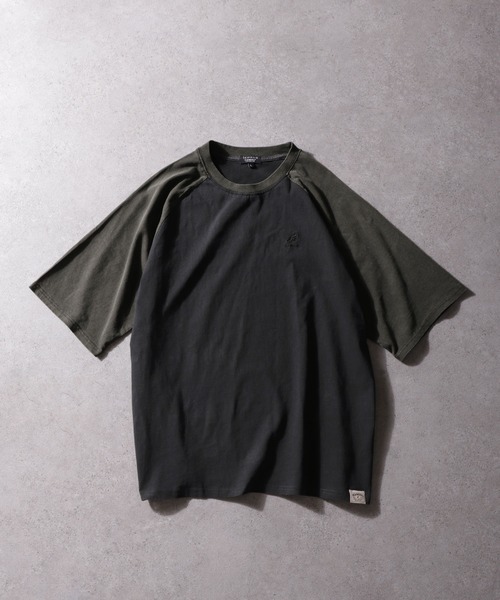 KANGOL(カンゴール)の「【KANGOL】 ピグメント ワンポイント ロゴ 刺繍 ビッグシルエット ラグラン ハーフスリーブ Tシャツ(Tシャツ/カットソー・メンズ・ネイビー/ネイビー系/ホワイト×ブラック/ブラック/ホワイト・MEDIUM/LARGE)」の14枚目の写真