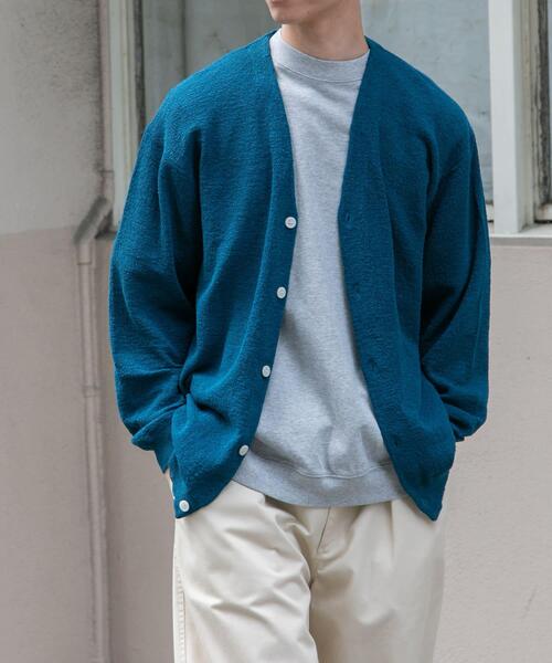 FORK&SPOON(フォークアンドスプーン)の「FORK&SPOON PEウォッシャブルニットカーディガン(カーディガン/ボレロ・メンズ・ブルー/ブラック・4/5)」の1枚目の写真