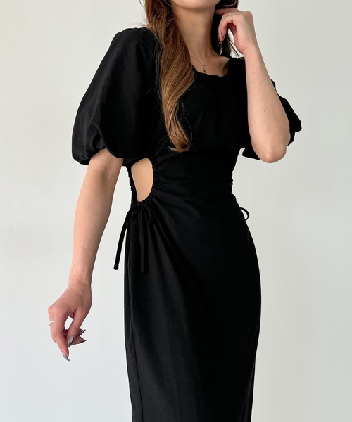 junoah(ジュノア)の「カットデザインフレアワンピース(ワンピース・レディース・ブラック/チャコール/ナチュラル・X-LARGE/LARGE/MEDIUM)」の7枚目の写真