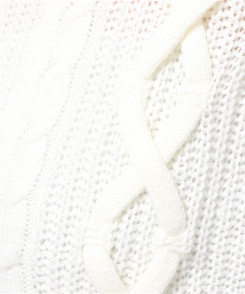 WEGO（ウィゴー）の「WEGO/レースアップニット（ニット/セーター・レディース・ダークグリーン/アイボリー・FREE）」の9枚目の写真