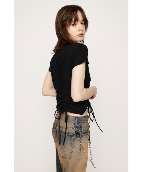 tシャツ ドロストギャザーコンパクトカットソー レディース SLY（スライ）の「【再入荷】DROST GATHER COMPACT TOPS