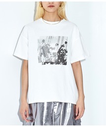 Settimissimo | オーバーサイズ モノクロフラワープリント Tシャツ(Tシャツ/カットソー)