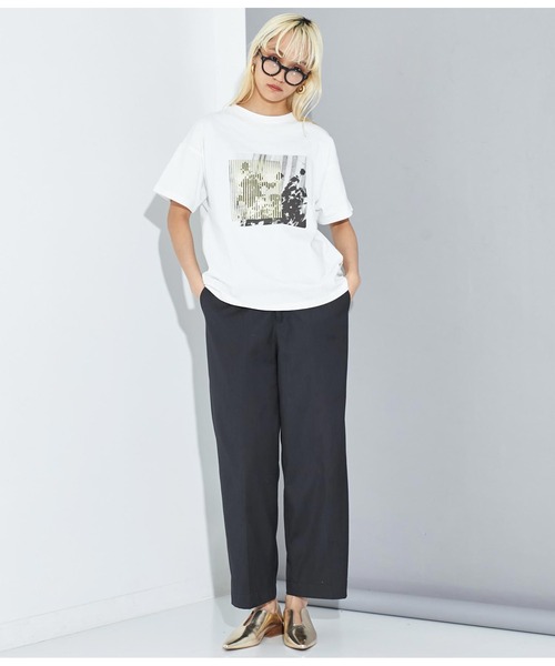 Settimissimo（セッティミッシモ）の「オーバーサイズ モノクロフラワープリント Tシャツ（Tシャツ/カットソー・レディース・シルバー/ゴールド・FREE）」の17枚目の写真