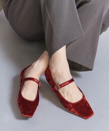 BEAUTY&YOUTH UNITED ARROWS | クラッシュベルベット ストラップ フラットシューズ(バレエシューズ)