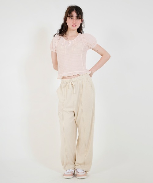 シアー ヘンリーネックブラウス TINA：JOJUN シアー ヘンリーネックブラウス TINA：JOJUN（シャツ/ブラウス