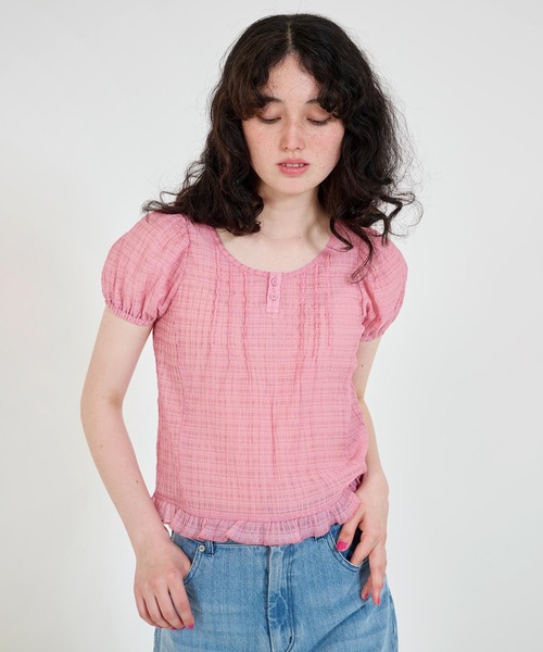 QUEEN ヘンリーネックTシャツ TINA：JOJUN TINA：JOJUN tシャツ QUEEN ヘンリーネックTシャツ レディース