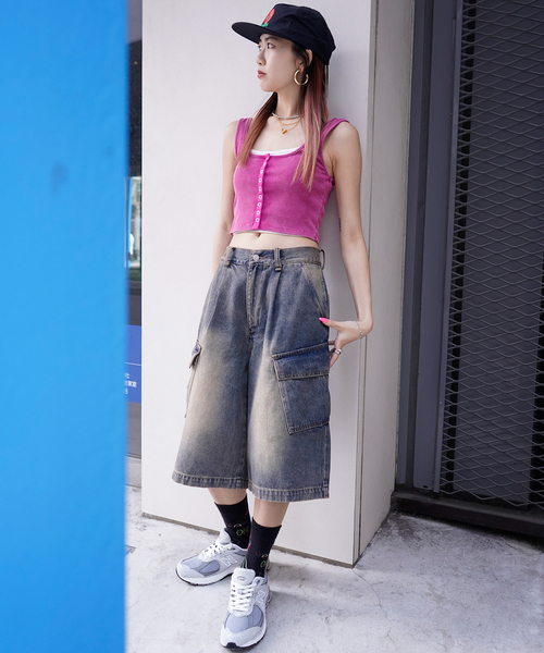 JOINT WORKS(ジョイントワークス)の「カーゴデニムハーフパンツ(デニムパンツ・レディース・ブルー・LARGE/MEDIUM)」の3枚目の写真