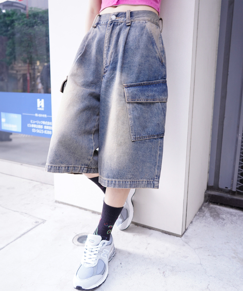 JOINT WORKS(ジョイントワークス)の「カーゴデニムハーフパンツ(デニムパンツ・レディース・ブルー・LARGE/MEDIUM)」の5枚目の写真