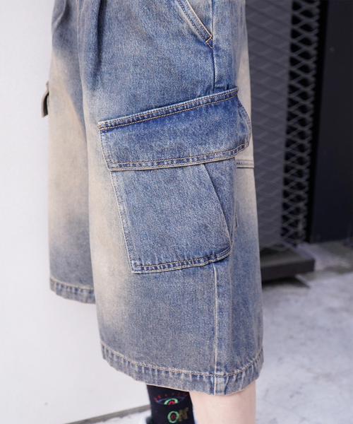 JOINT WORKS(ジョイントワークス)の「カーゴデニムハーフパンツ(デニムパンツ・レディース・ブルー・LARGE/MEDIUM)」の6枚目の写真