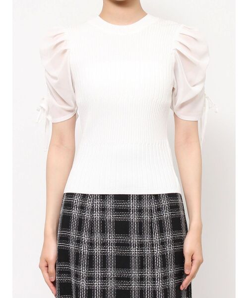 RESEXXY(リゼクシー)の「シアースリーブデザインニットトップス(ニット/セーター・レディース・ホワイト/ピンク/ブラック・FREE)」の21枚目の写真