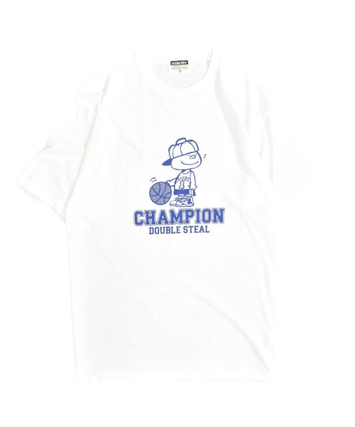 DOUBLE STEAL（ダブルスティール）の「バスケットDOUBZ Tシャツ（Tシャツ/カットソー・メンズ・バーガンディー/グレイッシュベージュ/ホワイト/ブラック・MEDIUM/LARGE/X-LARGE）」の2枚目の写真