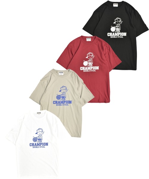 DOUBLE STEAL（ダブルスティール）の「バスケットDOUBZ Tシャツ（Tシャツ/カットソー・メンズ・バーガンディー/グレイッシュベージュ/ホワイト/ブラック・MEDIUM/LARGE/X-LARGE）」の8枚目の写真