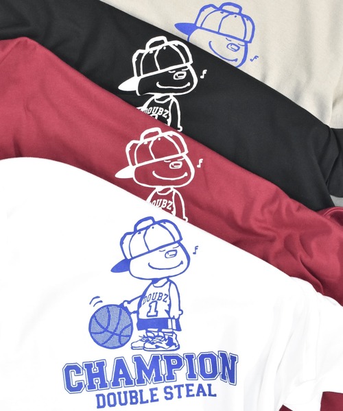 DOUBLE STEAL（ダブルスティール）の「バスケットDOUBZ Tシャツ（Tシャツ/カットソー・メンズ・バーガンディー/グレイッシュベージュ/ホワイト/ブラック・MEDIUM/LARGE/X-LARGE）」の7枚目の写真