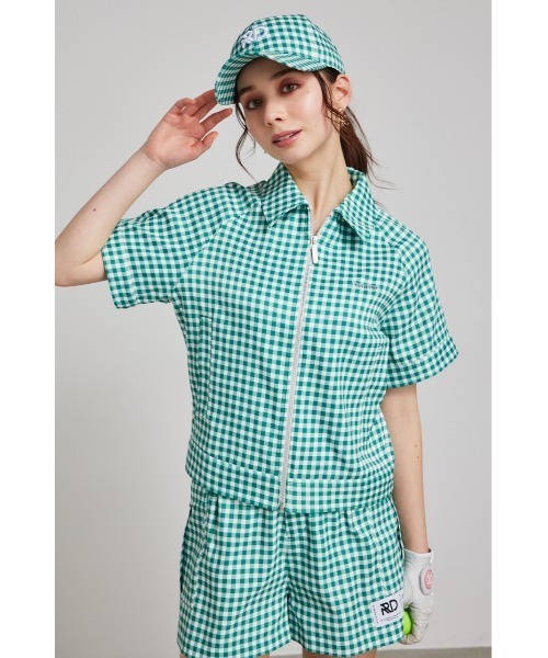 rienda(リエンダ)の「【RIENDA GOLF】ギンガムチェックジップアップブルゾン(ブルゾン・レディース・ネイビー/グリーン・MEDIUM/SMALL)」の21枚目の写真
